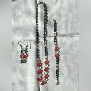 Earrings, Necklace and Bracelet “Crystal” Set